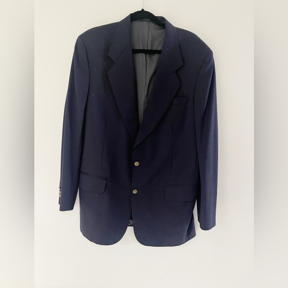 Oscar de la renta navy blue blazer with gold buttons vintage men’s size 41L